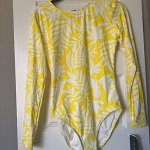 KATE SPADE Long Sleeve One Piece Swimsuit Rashguard Modest Size M Surf